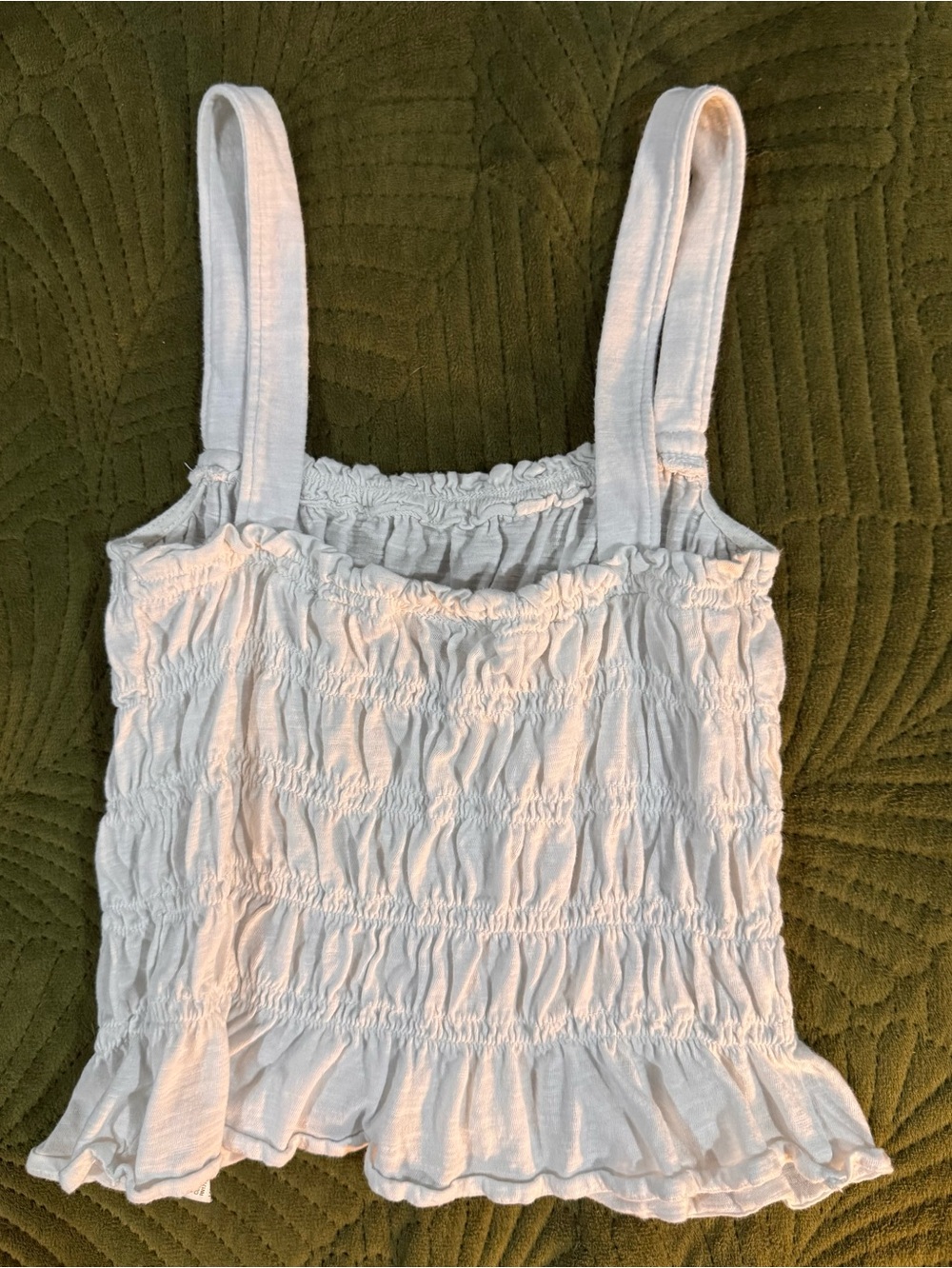 Universal Thread Women's White Smocked Stretch Ruffle Cami - Women - Picture 2 of 4